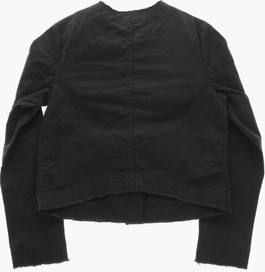 Jachete N21 Kids Cotton Blend Utility Jacket With Jewel Button Black Fete (BM 19709036) 3