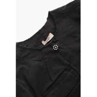 Jachete N&deg;21 Kids pentru Fete - Jachete N21 Kids Cotton Blend Utility Jacket With Jewel Button Black Fete (BM 19709036) - B-mall.ro