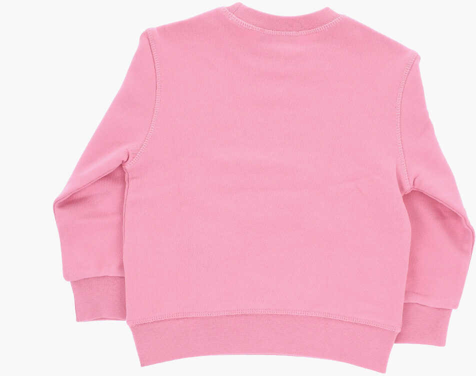 Bluze de trening DSQUARED2 Brushed Cotton Crew-Neck Sweatshirt With Printed Logo Pink Baieti (BM 19709045) 3