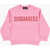 DSQUARED2 Brushed Cotton Crew-Neck Sweatshirt With Printed Logo Pink