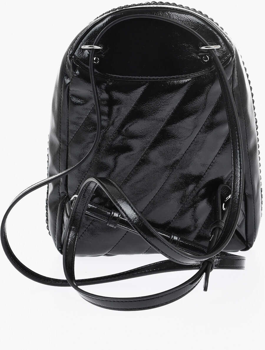 Rucsacuri Stella McCartney Quilted Patent Leather Backpack Black Femei (BM 19709069) 2