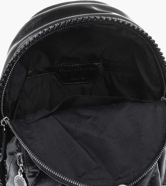 Rucsacuri Stella McCartney Quilted Patent Leather Backpack Black Femei (BM 19709069) 4