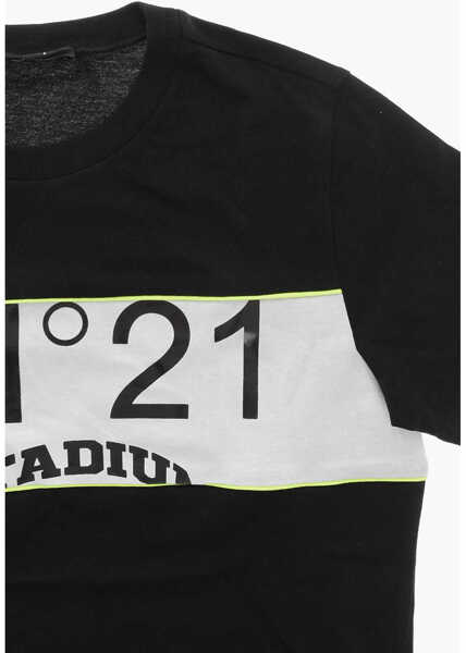 Tricouri N21 Kids Crew Neck Cotton T-Shirt With Contrasting Band Black Baieti (BM 19709075) 2