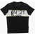 N&deg;21 Kids Crew Neck Cotton T-Shirt With Contrasting Band Black