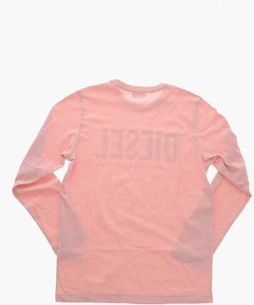 Tricouri Diesel Crew Neck Gim Cotton T-Shirt With Printed Logo Pink Baieti (BM 19709078) 3