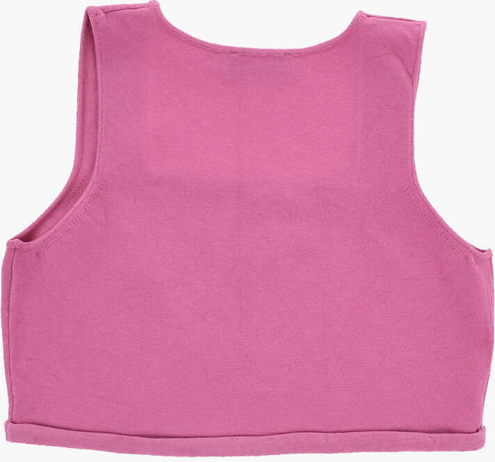 Bluze DSQUARED2 Solid-Colored Crop Top With A Square Neckline Pink Baieti (BM 19709084) 3