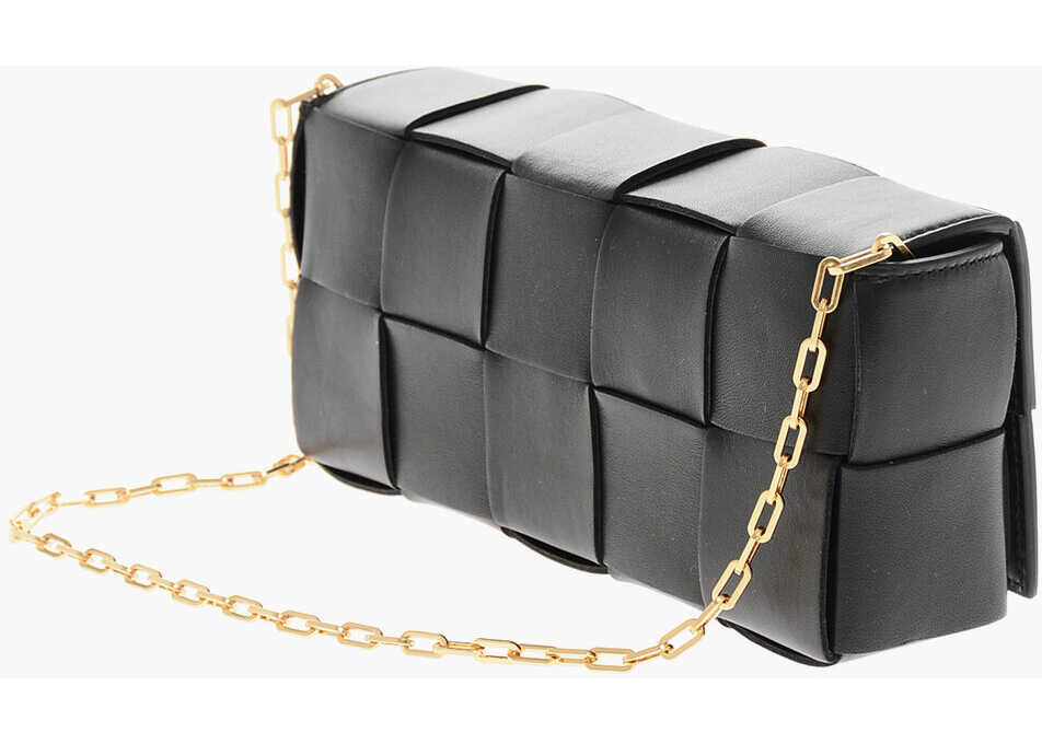 Genti de umar Bottega Veneta Leather Rectangular Bag With Chain Strap Black Femei (BM 19709096) 2