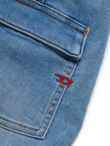 Pantaloni scurti Diesel Light Washed Denim D-Krooley Cargo Shorts Light Blue Fete (BM 19709099) 3