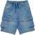Diesel Light Washed Denim D-Krooley Cargo Shorts Light Blue