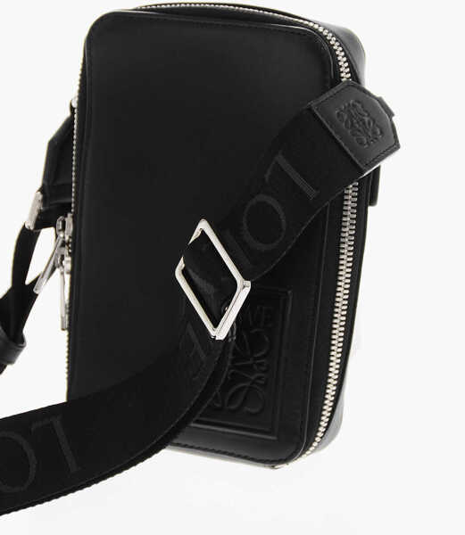 Genti tip postas Loewe Leather Mini Crossbody Bag With Ton On Ton Logo Black Barbati (BM 19709114) 3