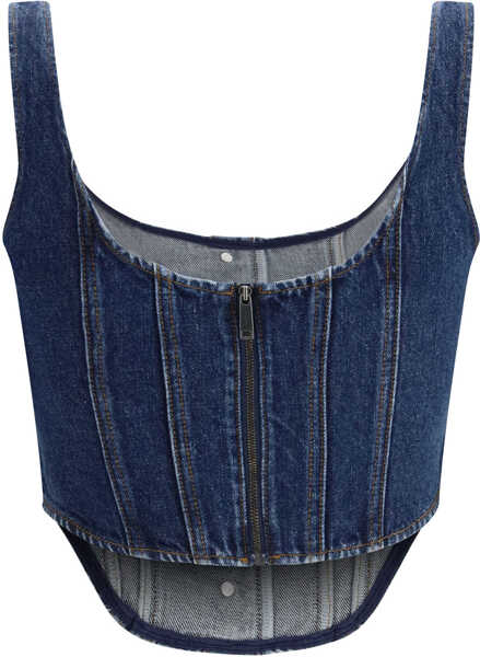 Topuri Self-Portrait Denim corset Top BLUE Femei (BM 19709213) 2