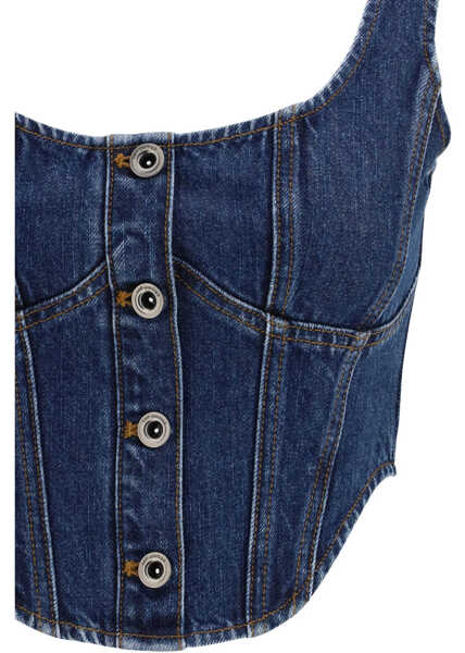 Topuri Self-Portrait Denim corset Top BLUE Femei (BM 19709213) 3