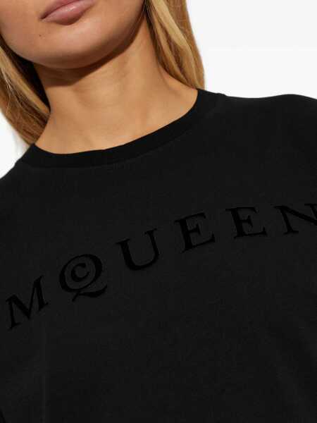 Tricouri Alexander McQueen Logo T-shirt BLACK Femei (BM 19709231) 5