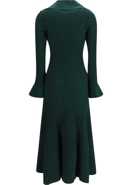 Rochii Self-Portrait Keyhole knit midi Dress GREEN Femei (BM 19709270) 2