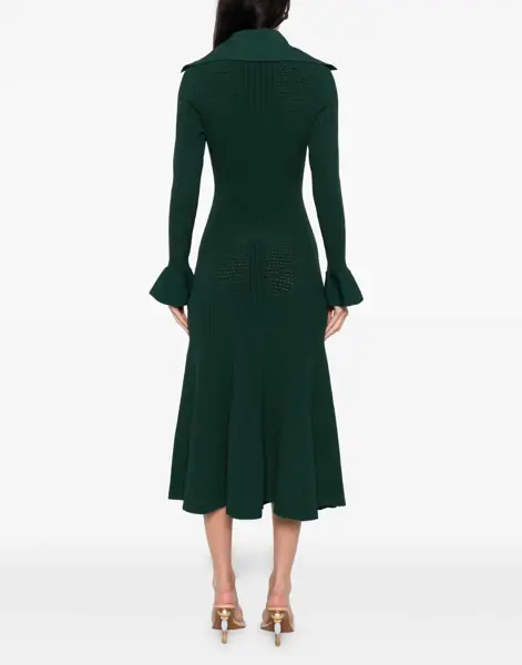 Rochii Self-Portrait Keyhole knit midi Dress GREEN Femei (BM 19709270) 4