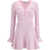 Self-Portrait Pearl trim knit mini Dress PINK