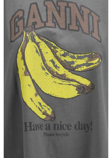 Tricouri Ganni Banana T-shirt VOLCANIC ASH Femei (BM 19709294) 3