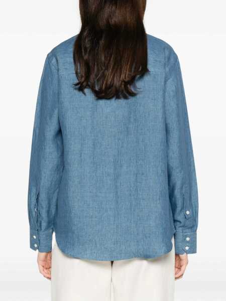 Camasi casual ROHE Linen Shirt OCEAN BLUE Femei (BM 19709324) 4