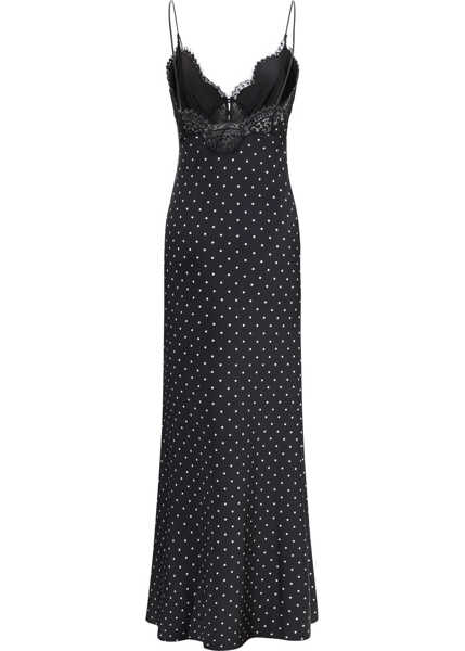 Rochii lungi Self-Portrait Polka dot satin maxi Dress BLACK AND WHITE Femei (BM 19709330) 2