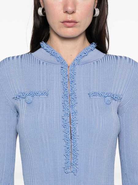 Rochii Self-Portrait Pearl Trim Knit Mini Dress BLUE Femei (BM 19709369) 5