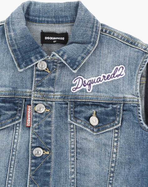 Geci de blugi DSQUARED2 Denim Sleeveless Jacket Blue Baieti (BM 19709390) 2