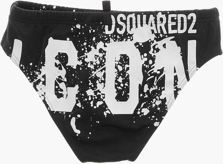 Chiloti DSQUARED2 Printed Swim Brief Icon Black Baieti (BM 19709393) 3