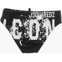 Sorturi de baie DSQUARED2 pentru Baieti - Chiloti DSQUARED2 Printed Icon Swimsuit Briefs Black Baieti (BM 19709393) - B-mall.ro