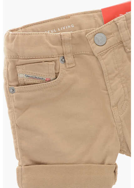 Pantaloni scurti Diesel 5-Pocketed Gallyb Stretch Cotton Shorts Beige Baieti (BM 19709399) 2