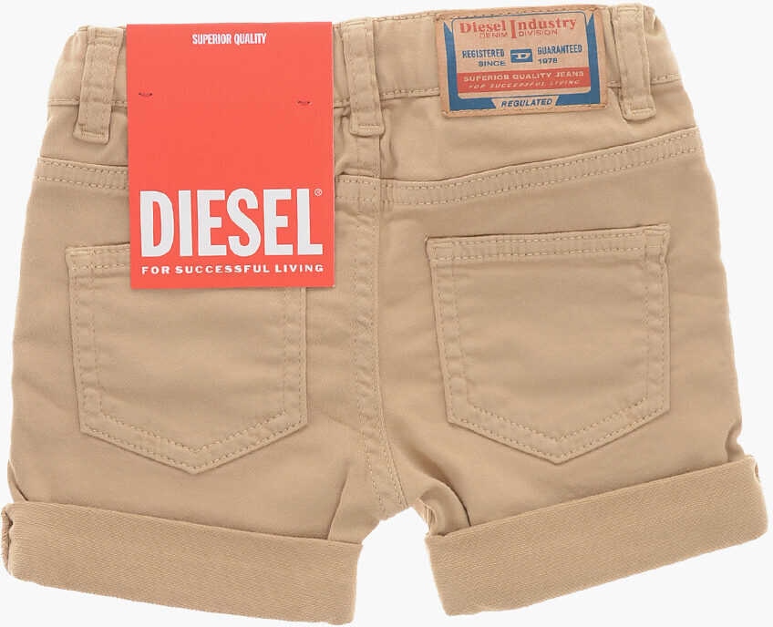 Pantaloni scurti Diesel 5-Pocketed Gallyb Stretch Cotton Shorts Beige Baieti (BM 19709399) 3