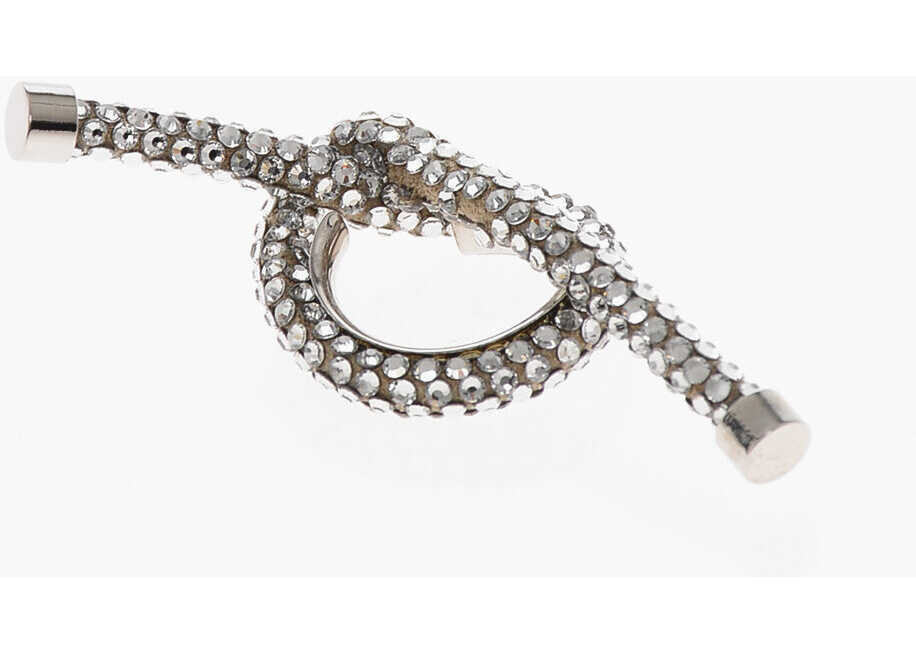 Inele Balenciaga Rhinestoned Knot Ring Silver Femei (BM 19709420) 2