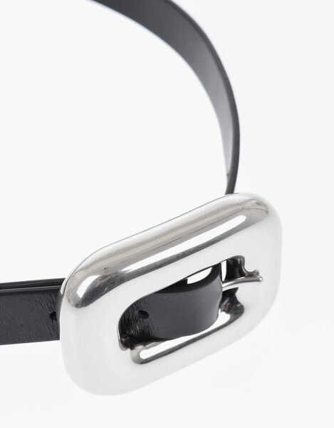 Curele Bottega Veneta Leather Slim Fit Belt With Maxi Buckle 20Mm Black Femei (BM 19709441) 3