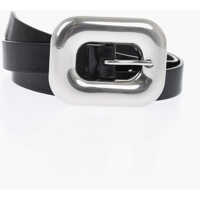 Curele Leather Slim Fit Belt With Maxi Buckle 20Mm Femei