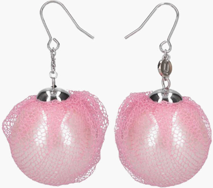 Cercei UNDERCOVER Resin Pearl Earrings With Tulle Detail Pink Femei (BM 19709453) 2
