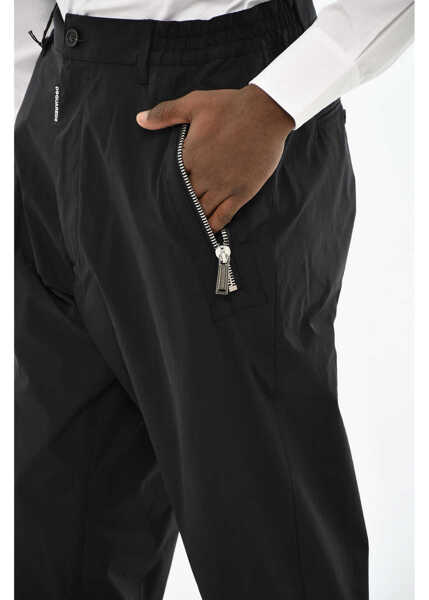 Pantaloni casual DSQUARED2 Solid Color Cotton Casual Pants Black Barbati (BM 19709465) 2