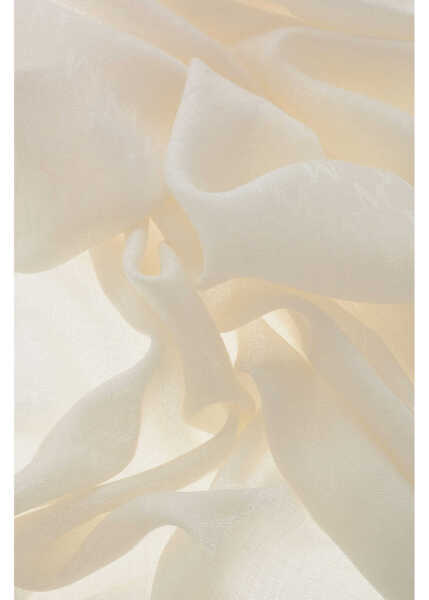 Esarfe Max Mara Silk Blend Madre Scarf With All-Over Monogram White Femei (BM 19709468) 2