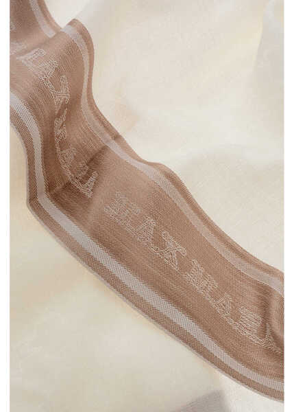 Esarfe Max Mara Silk Blend Madre Scarf With All-Over Monogram White Femei (BM 19709468) 3