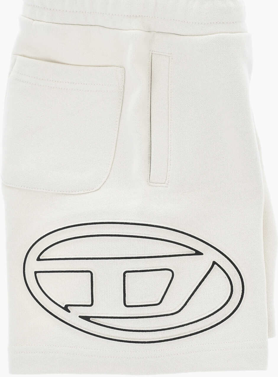 Pantaloni scurti Diesel Cotton Shorts With Embossed Monogram Beige Baieti (BM 19709555) 2