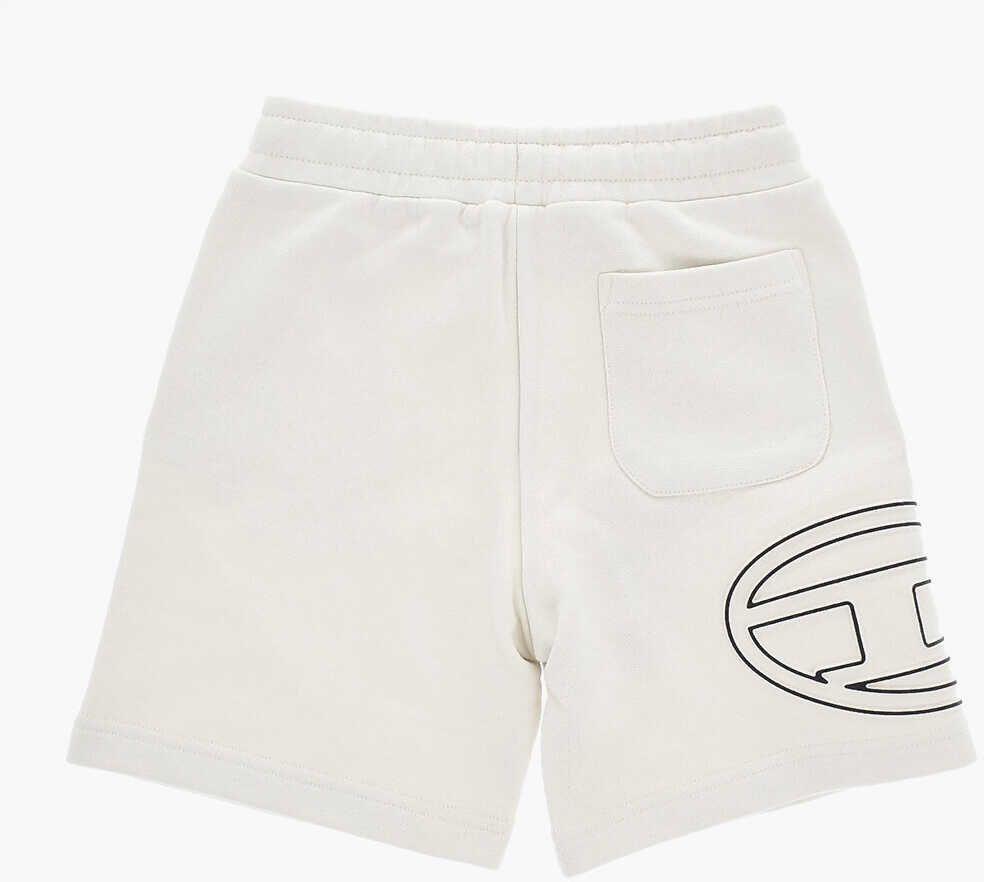 Pantaloni scurti Diesel Cotton Shorts With Embossed Monogram Beige Baieti (BM 19709555) 3