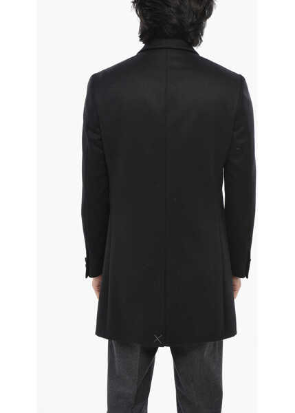 Paltoane CORNELIANI Cc Collection Pure Virgin Wool Coat With Hidden Button Closu Black Barbati (BM 19709558) 2