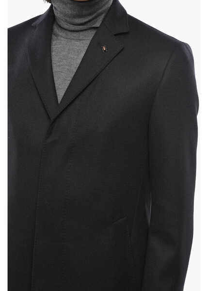 Paltoane CORNELIANI Cc Collection Pure Virgin Wool Coat With Hidden Button Closu Black Barbati (BM 19709558) 3