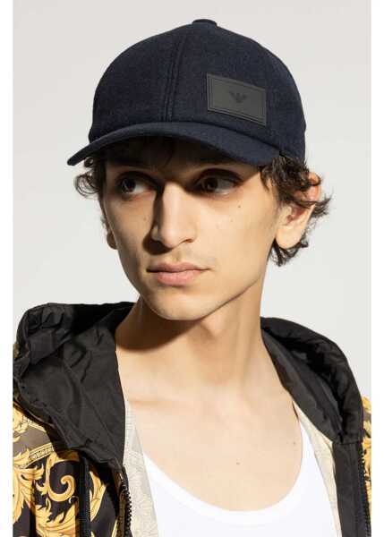 Caciuli Armani Emporio Wool Blend Cap With Logo Patch Midnight Blue Barbati (BM 19709576) 2