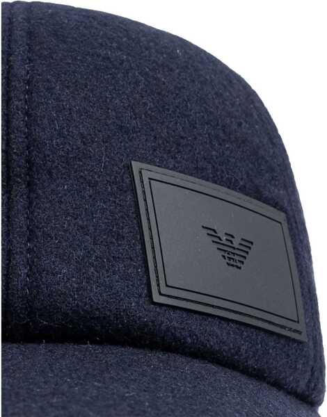 Caciuli Armani Emporio Wool Blend Cap With Logo Patch Midnight Blue Barbati (BM 19709576) 4