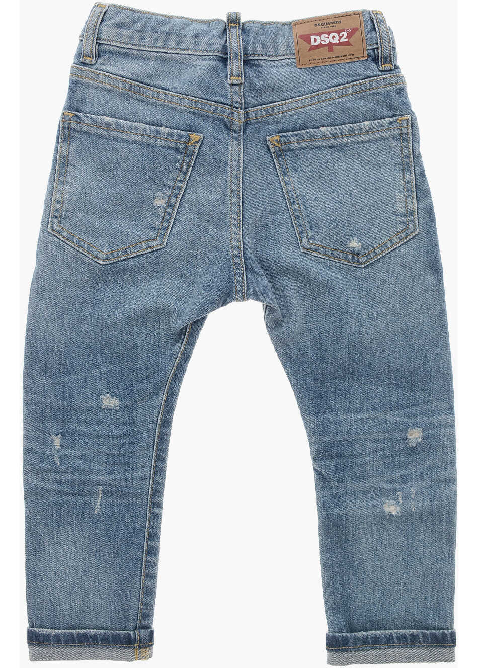 Blugi drepti DSQUARED2 Vintage Effect Jeans Blue Baieti (BM 19709588) 3