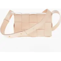 Genti tip postas Solid Color Braided Leather Small Cassette Crossbody Bag Femei