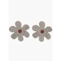 Cercei Rhinestoned Flower Clip Earrings Femei