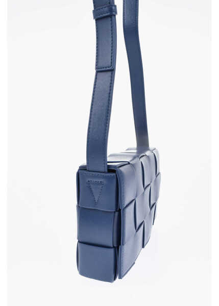 Genti tip postas Bottega Veneta Braided Leather Urban Crossbody Bag Blue Barbati (BM 19709627) 2