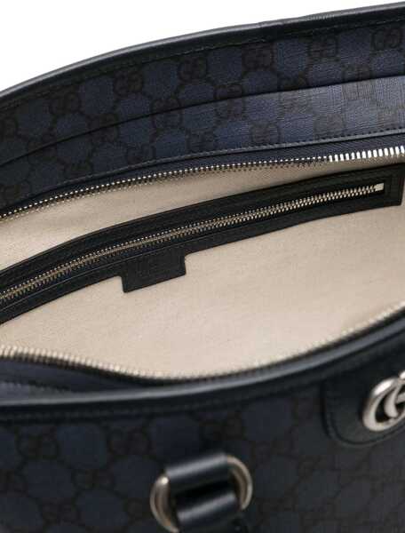 Genti de umar Gucci Vegan Leather Tote Bag Ophidia With All-Over Monogram Blue Barbati (BM 19709636) 5