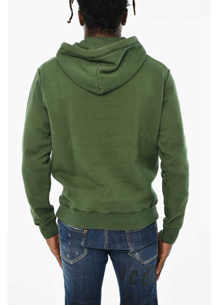 Bluze de trening DSQUARED2 Cotton Hoodie With Contrasting Print Green Barbati (BM 19709642) 2