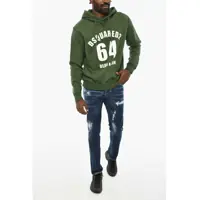 Bluze de trening DSQUARED2 pentru Barbati - Bluze de trening DSQUARED2 Cotton Hoodie With Contrasting Print Green Barbati (BM 19709642) - B-mall.ro