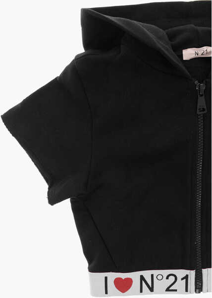 Bluze de trening N21 Kids Short-Sleeved Hoodie With Logoed Elastic Band Black Baieti (BM 19709744) 2